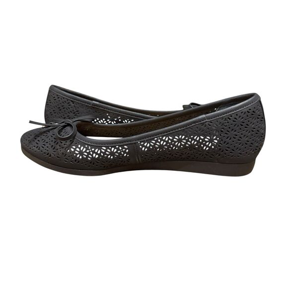 GIANI BERNINI Odeysa Memory Foam Perforated Ballet Round Toe Flats Black 8.5 - Picture 3 of 7